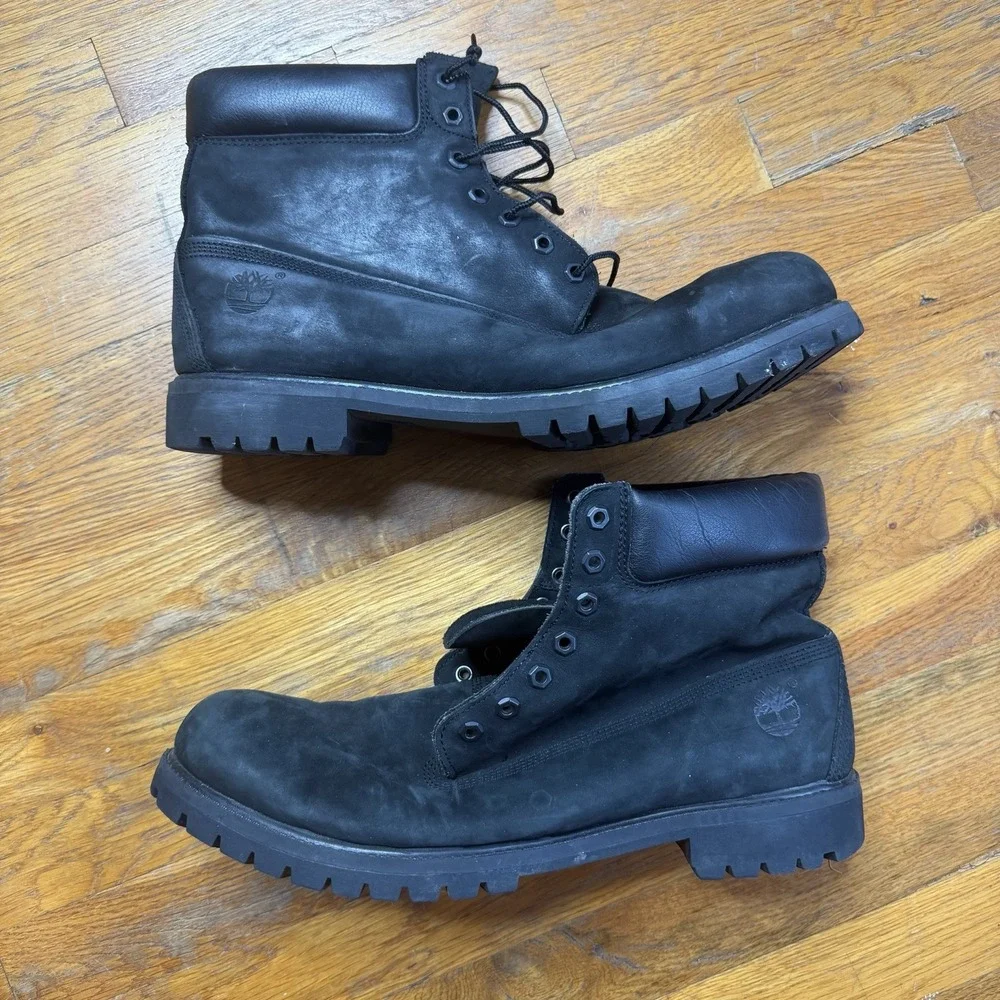 Timberland Boots Mens Sz 15 M 10073 Black Leather Primaloft 400 Gram Water Proof